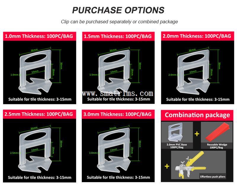 1.5 mm tile leveling system
